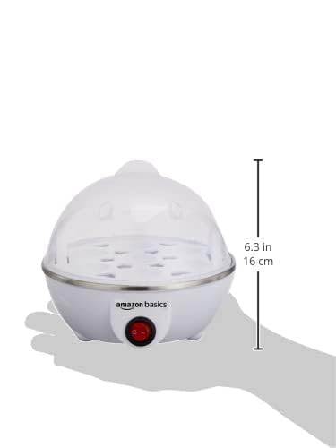 Amazon Basics Electric Egg Boiler | 3 Boiling Modes | Automatic Operation | Overheat Protection|75ml|Plastic|White