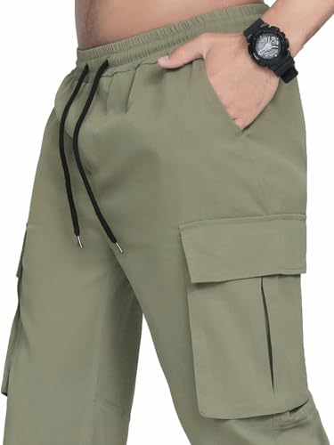 Lymio Men Cargo || Men Cargo Pants || Men Cargo Pants Cotton || Cargos for Men (Cargo-01-04) (XL, Olive Green)