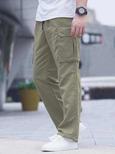 Lymio Men Cargo || Men Cargo Pants || Men Cargo Pants Cotton || Cargos for Men (Cargo-01-04) (XL, Olive Green)