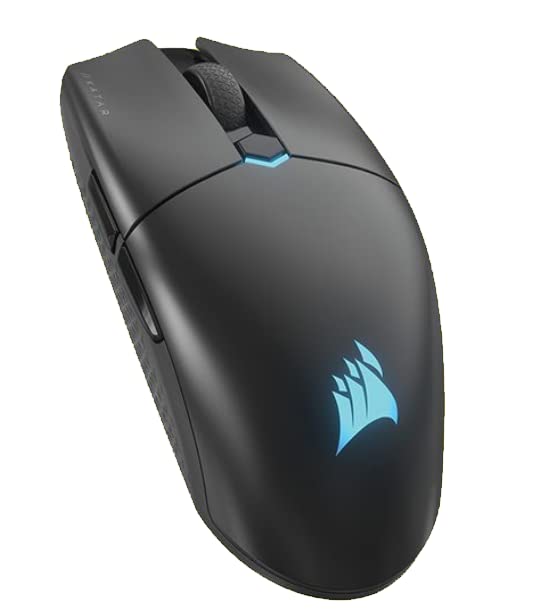 Corsair Katar Elite Wireless Gaming Mouse - Ultra Lightweight, Marksman 26,000 DPI Optical Sensor, Sub-1ms Slipstream Wireless Connection, Up to 110 Hours of Rechargeable Battery Life - Black