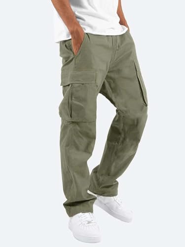 Lymio Men Cargo || Men Cargo Pants || Men Cargo Pants Cotton || Cargos for Men (Cargo-01-04) (XL, Olive Green)