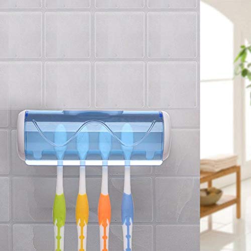 Foreign Holics Plastic Wall Mounted 5 Toothbrush Holder Storage With Dust Proof Cover (1), Multicolor