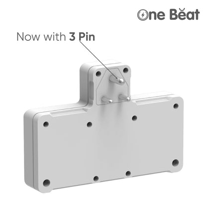 One Beat Cordless Extension Board with Individual Switch-Multi Plug Socket with 3 Sockets - Flex Board with Safety Shutter Protection