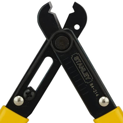 STANLEY 84-214-22 5.25'' 130 mm Wire Stripper Ideal for Cutting, Stripping Speaker Wires & Appliance Cords for Home, DIY & Professional Use, YELLOW & BLACK