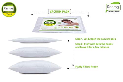 Recron Certified Dream Fibre Pillow (41X61, Fiber;Microfiber, White, Pack Of 2)