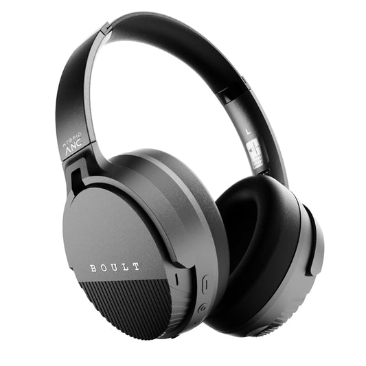 Boult Newly Launched Boost Headphones with 33db Hybrid ANC, 65H Playtime, 40mm Bass Drivers, Zen ENC Mic, Bluetooth v5.4, Type-C Fast Charging, Touch Controls, Over-Ear Wireless Headphones (Jet Black)