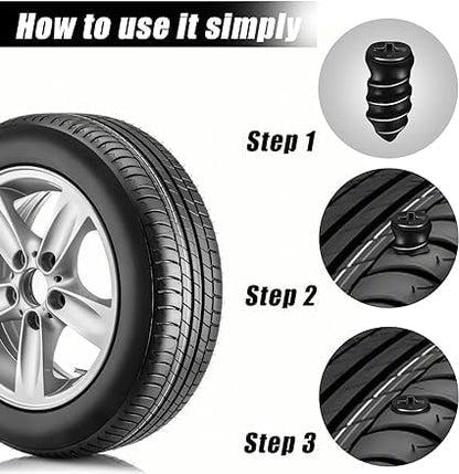 Woffely 10 Pc'sTire Repair Rubber Nail Car Tire Repair Nails Tire Repair Rubber Screws Fast Tire Repair Tool for Car Motorcycle Tire Puncture Repair