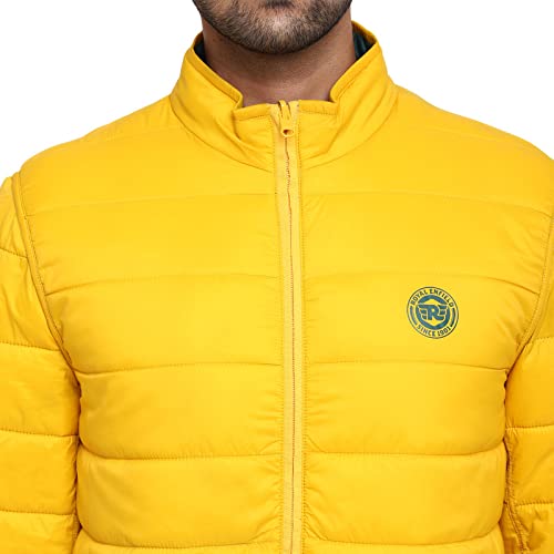 Royal Enfield Men Nylon Versible Quilted Down Standard Length Jacket