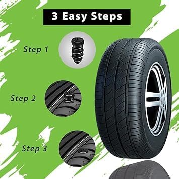 Woffely 10 Pc'sTire Repair Rubber Nail Car Tire Repair Nails Tire Repair Rubber Screws Fast Tire Repair Tool for Car Motorcycle Tire Puncture Repair