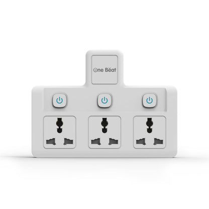 One Beat Cordless Extension Board with Individual Switch-Multi Plug Socket with 3 Sockets - Flex Board with Safety Shutter Protection