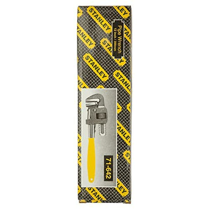 STANLEY 71-642 12'' 300 mm Stilson Type Pipe Wrench Ideal for Construction & Heavy-Duty Applications for Industrial & Professional Use, YELLOW & BLACK