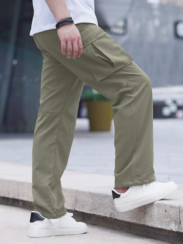 Lymio Men Cargo || Men Cargo Pants || Men Cargo Pants Cotton || Cargos for Men (Cargo-01-04) (XL, Olive Green)