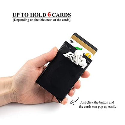 Stealodeal Black RFID Protected Aluminum pop Up Jacket Debit/Credit/ATM Card Holder (Unisex)