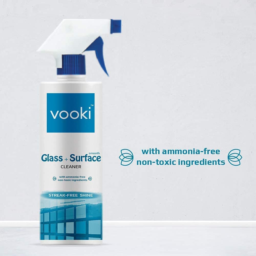 Vooki Ecofriendly Smooth Glass Surface Cleaner, Non-Toxic, for All Types of Glass Surfaces, 500ml - (Pack of 1)