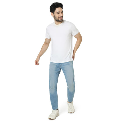 Spykar Men's Kano Slim Fit Mid-Rise Jeans (Ankle Length)