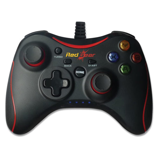 Redgear Pro Series Wired Gamepad with Integrated Force Feedback, Illuminated ABXY Keys, Ergonomically Design, 1.8m USB Cable for PC