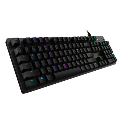 Logitech G512 Mechanical Gaming Keyboard,RGB Lightsync Backlit Keys,GX Brown Tactile Key Switches,Brushed Aluminum Case,Customizable F-Keys,USB Pass Through - Black