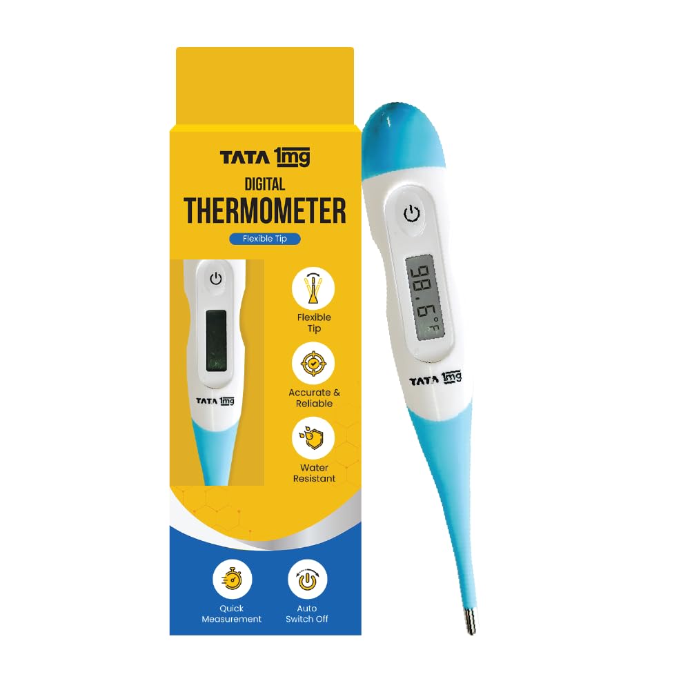 Tata 1mg Flexible Tip Digital Thermometer with One Touch Operation for Children and Adult