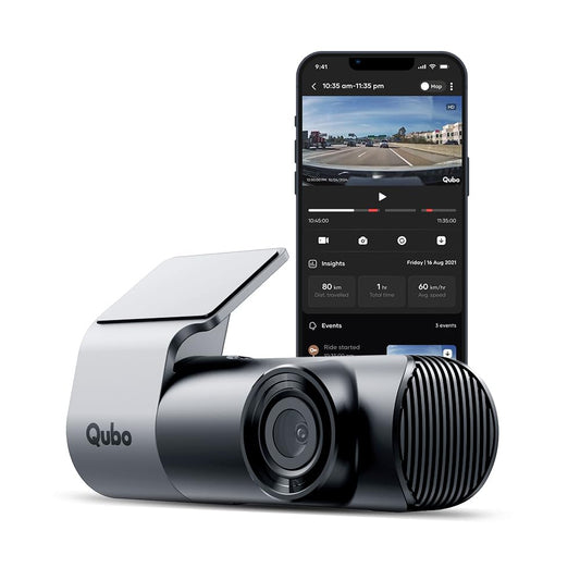 Qubo (2025 Launch) Car Dash Camera Pro 2K Resolution QHD Dash Cam from Hero Group, Made in India, Type-C, Wide Angle View, G-Sensor, WiFi, Emergency Recording, Upto 1TB SD Card Supported