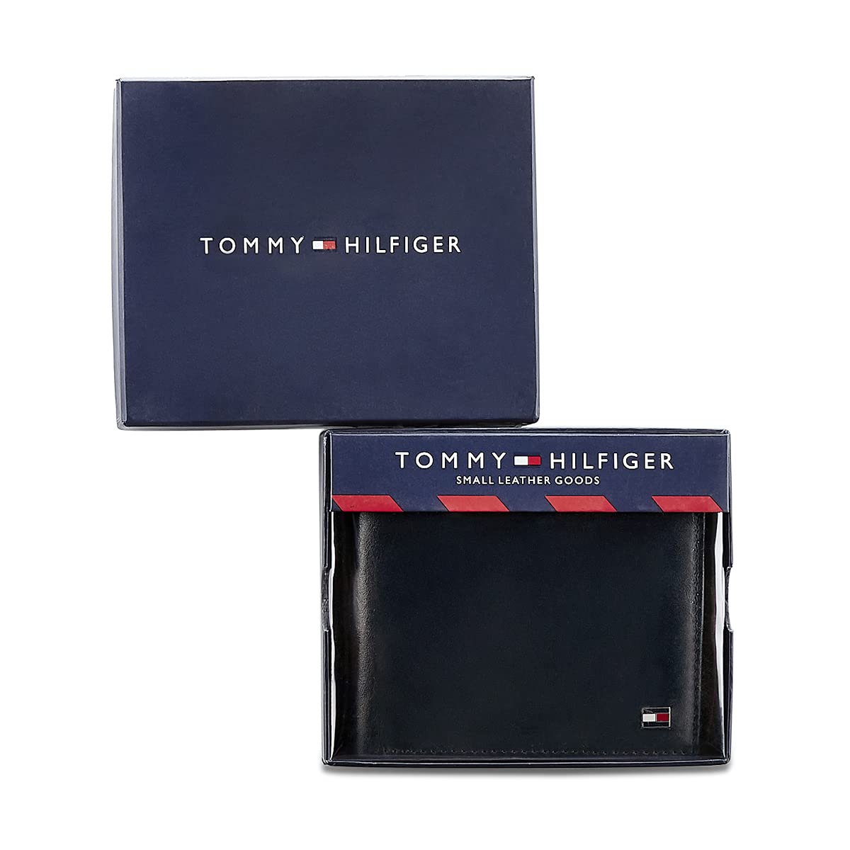 Tommy Hilfiger Elkhom Leather Global Coin Wallet for Men - Navy, 4 Card Slots