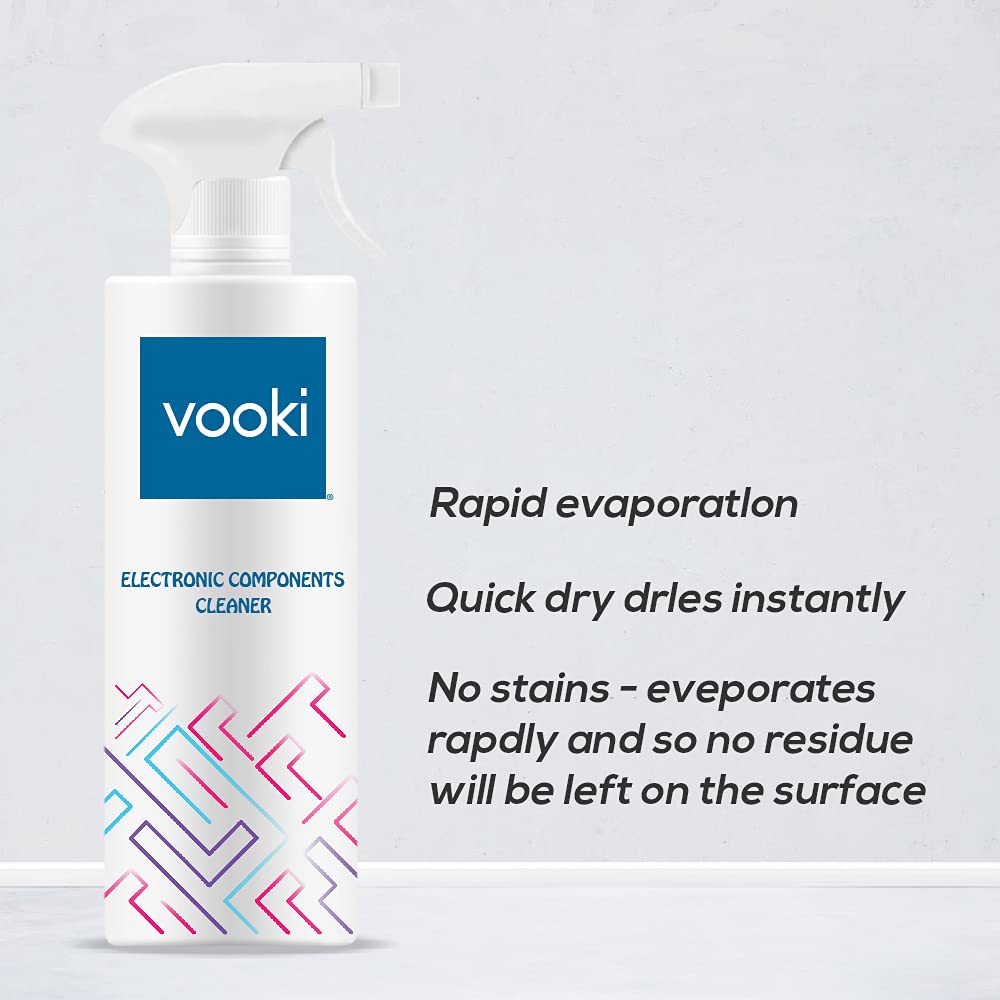 Vooki Electronic Components Cleaner Spray with Rapid Dry Technology - 500ml (Pack of 2)