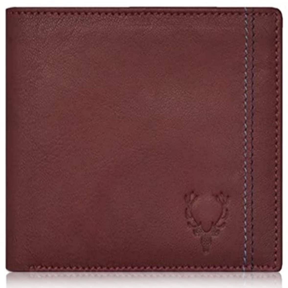 Allen Solly Bi Fold Slim & Light Weight Genuine Leather Men's Stylish Casual Wallet Purse with Card Holder Compartment (Maroon)