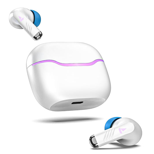 boAt Immortal 125 TWS in-Ear Earbuds w/up to 40 hrs Playtime, Quad Mics with ENx Tech, BEAST Mode with 40 ms Super Low Latency, ASAP Charge, IPX4 Resistance, RGB LED Lights, BT v5.3(White Sabre)