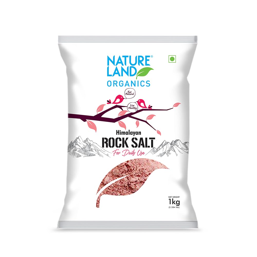 Natureland Organics Himalayan Pink Rock Salt 1 KG - Organic Rock Salt