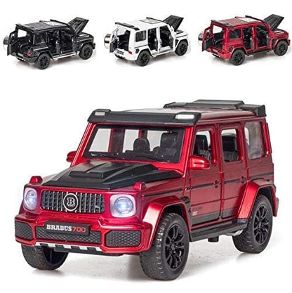 TOYSIKART Boys Car Game 1 32 Brabus 700 Model Car Sports Car Exclusive Alloy Metal Pull Back Die-Cast Car Diecast Metal Pullback Toy Car with Openable Doors & Light Music Toys for Kids - Red