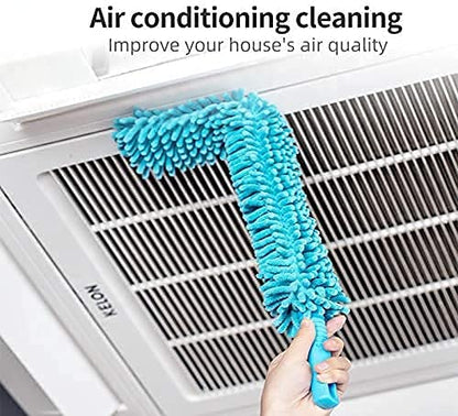 HARRY EMPIRE Foldable Microfiber Flexible Fan Cleaning Duster For Quick And Easy Cleaning Of Multi-Purpose Cleaning Of Home, Kitchen, Car, Office With Long Rod(Multi Color), 8 CM