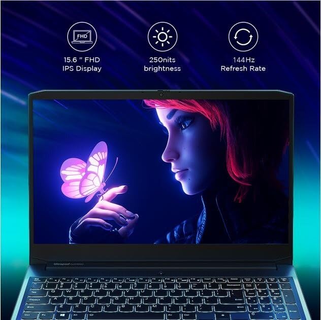 Lenovo [Smart Choice Ideapad Gaming 3 Laptop AMD Ryzen 5 5500H 15.6" (39.62Cm) Fhd IPS 300Nits 144Hz (8Gb/512Gb Ssd/Win11/Nvidia RTX 2050 4Gb/Alexa/3 Month Game Pass/Shadow Black/2.32Kg),82K20289In