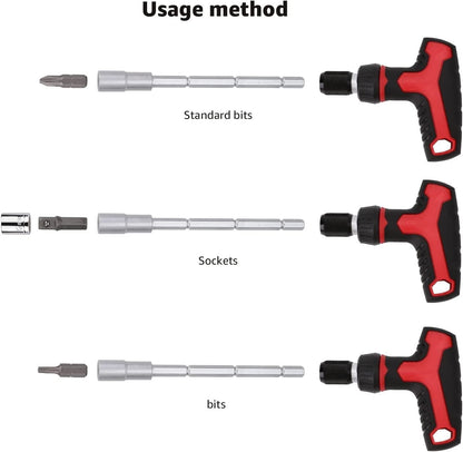 amazon basics 27-Piece Magnetic T-Handle Ratchet Wrench and Screwdriver Set, 6.8 x 3.7 x 1.3 inch