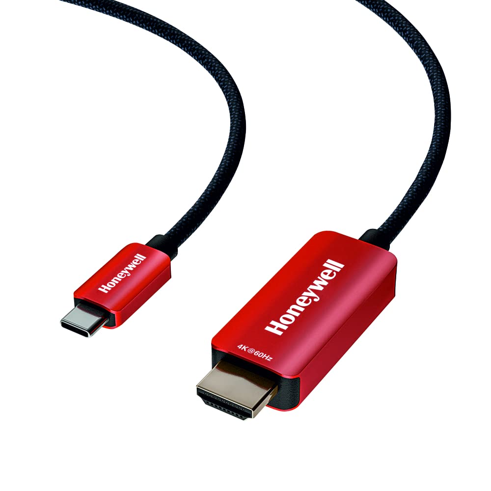 Honeywell Type C to 2.0 HDMI Cable, 4Kx2K@60Hz UHD Resolution, 2 Mtr, 18GBPS Transmission Speed, High-Speed, Male to Male, Compatible with TV, Laptop, Type-C Smartphone, Projector, etc