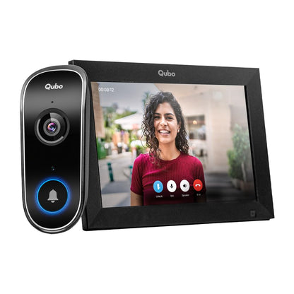 Qubo Instaview New Age Doorphone from Hero Group | Video Doorbell Pro 2K + Home Tab | Instant Phone & Tab Visitor Video Call | 3MP 1296P Resolution | 2Way Talk | Alexa & OK Google | Chime |2024 Launch