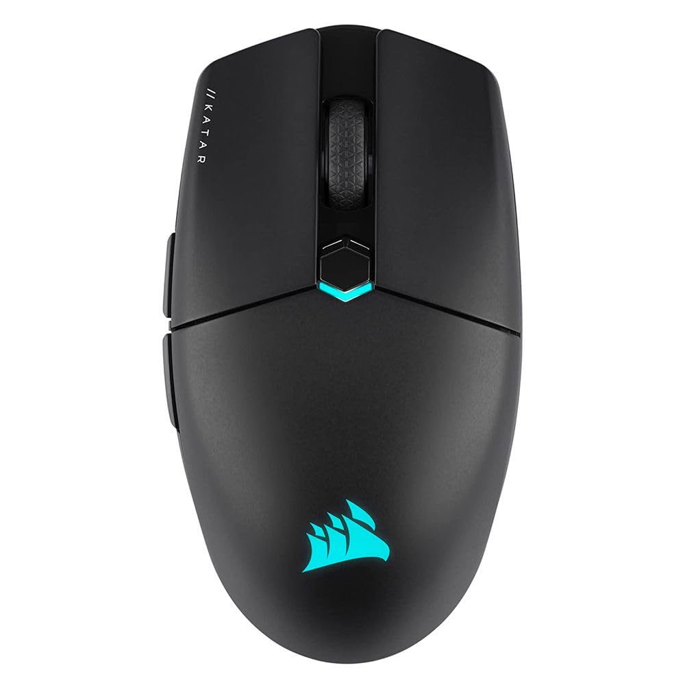 Corsair Katar Elite Wireless Gaming Mouse - Ultra Lightweight, Marksman 26,000 DPI Optical Sensor, Sub-1ms Slipstream Wireless Connection, Up to 110 Hours of Rechargeable Battery Life - Black