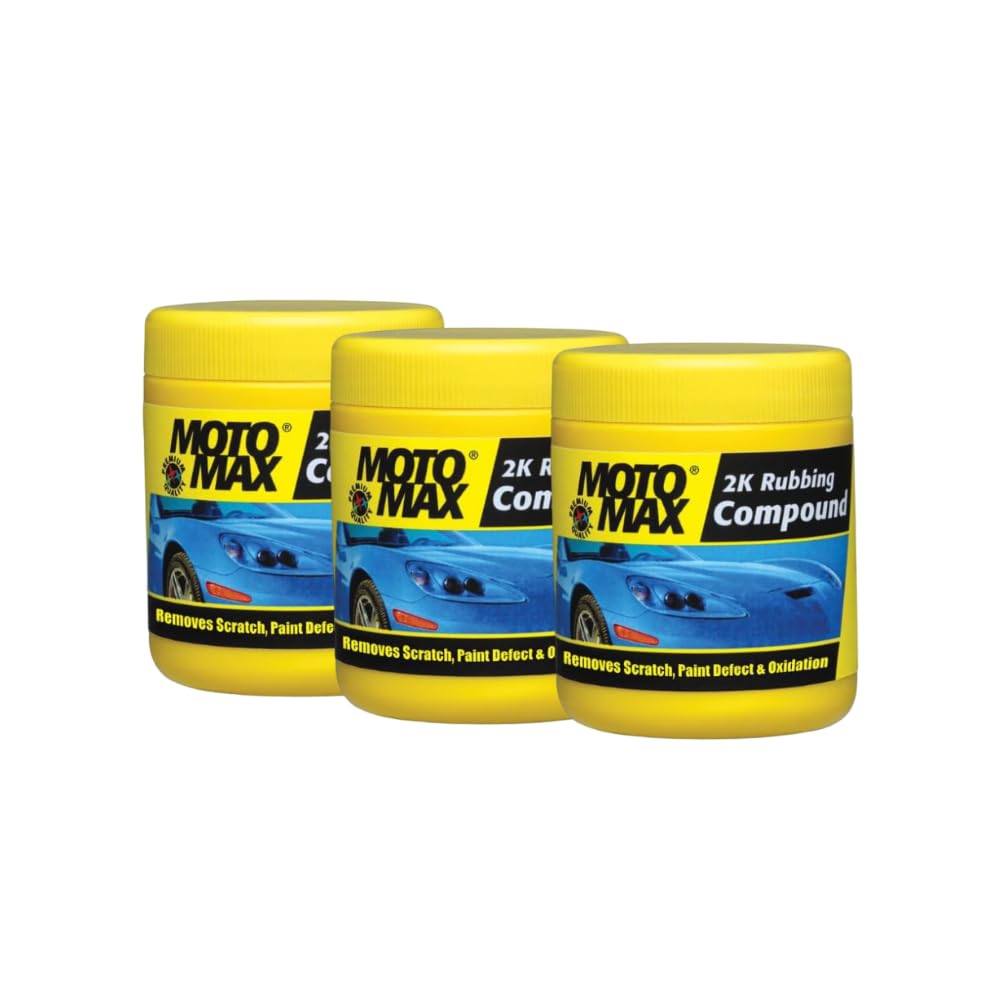 Motomax 2K Rubbing Compound 100g, Pack of 3 | Removes Minor Scratches, Swirl Marks, Paint defect and Oxidization from metal surfaces on Cars, Bike, Motorbikes