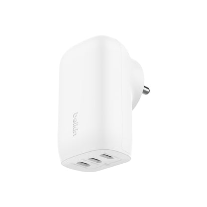 Belkin 67W (27W + 20W + 20W) Triple USB-C Pps Pd Wall Charger for Smartphone,White