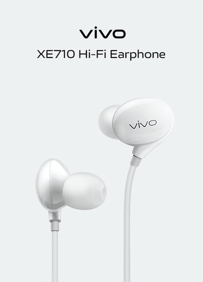 vivo Xe710 Wired Type C Earphones with Mic for Clear Calling, Powerful Audio,1.25M Cable (White, in The Ear) - in Ear