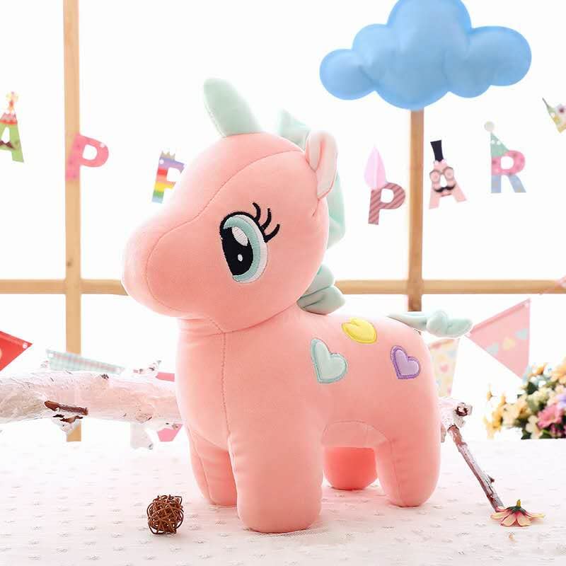 Babique Unicorn Teddy Bear Plush Soft Toy Cute Kids Birthday Animal Baby Boys/Girls (25 cm, Pink)