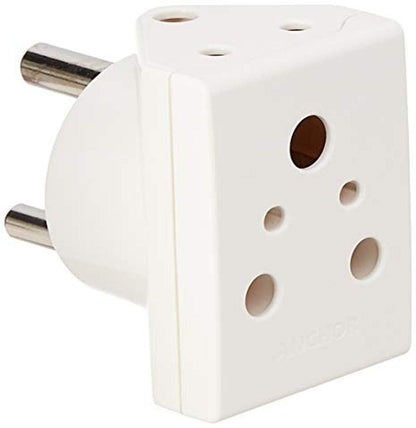 Anchor by Panasonic 16A Pilot 3 Pin Plug | Pilot 3 Pin Multiplug Plug for Home & Office Appliances | (3166, White)