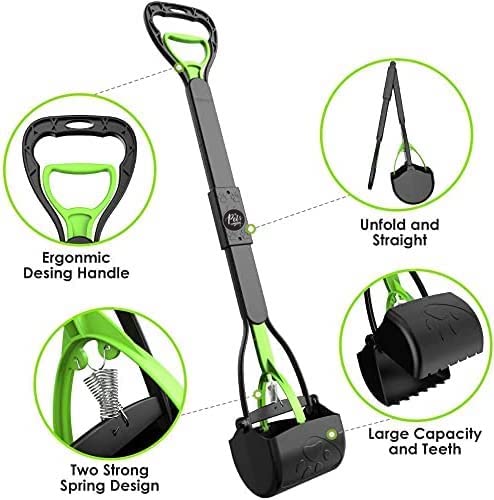 The Pets Company Folding Dog Poop Scooper, Pet Waste Potty Picker, Large, 24 Inches, Color May Vary