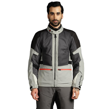 Royal Enfield Mens Sahara Air Riding Jacket Grey (5XL) With Ce Level 2 Seeflex Armor At The Shoulders And Elbows, Complete With Pockets For Back Protectors For Advance Protection