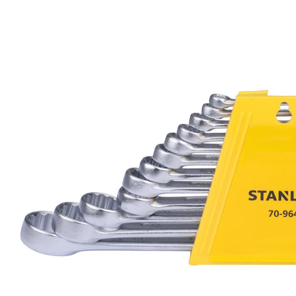 STANLEY 70-964E 12-piece Chrome Vanadium Steel Combination Spanner Set with Maxi-Drive System, Anti-Slip & Anti-Corrosion properties, GREY