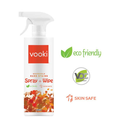 Vooki Ecofriendly Hard Stains Spray and Wipe for Toughest House Hold Stains, 500ml - (Pack of 2)