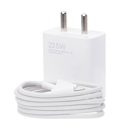 MI Xiaomi 22.5W Fast Charger with USB-C Cable, Quick Charge 3.0 Power Adapter Compatible with Redmi Note Series, Poco, Mi, iPhone - with Power Delivery (White)