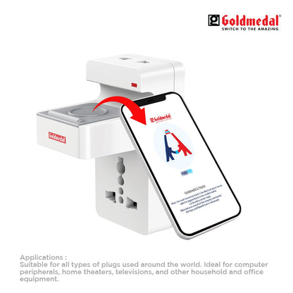 Goldmedal Nano Travel Adaptor with Mobile Stand (Pack of 1)- White