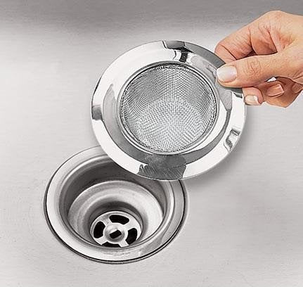 Decorcrafts Stainless Steel Sink Strainer Kitchen Drain Basin Basket Filter Stopper Drainer/Jali (4-inch/10 cm) (Stainless Steel Jali Round)