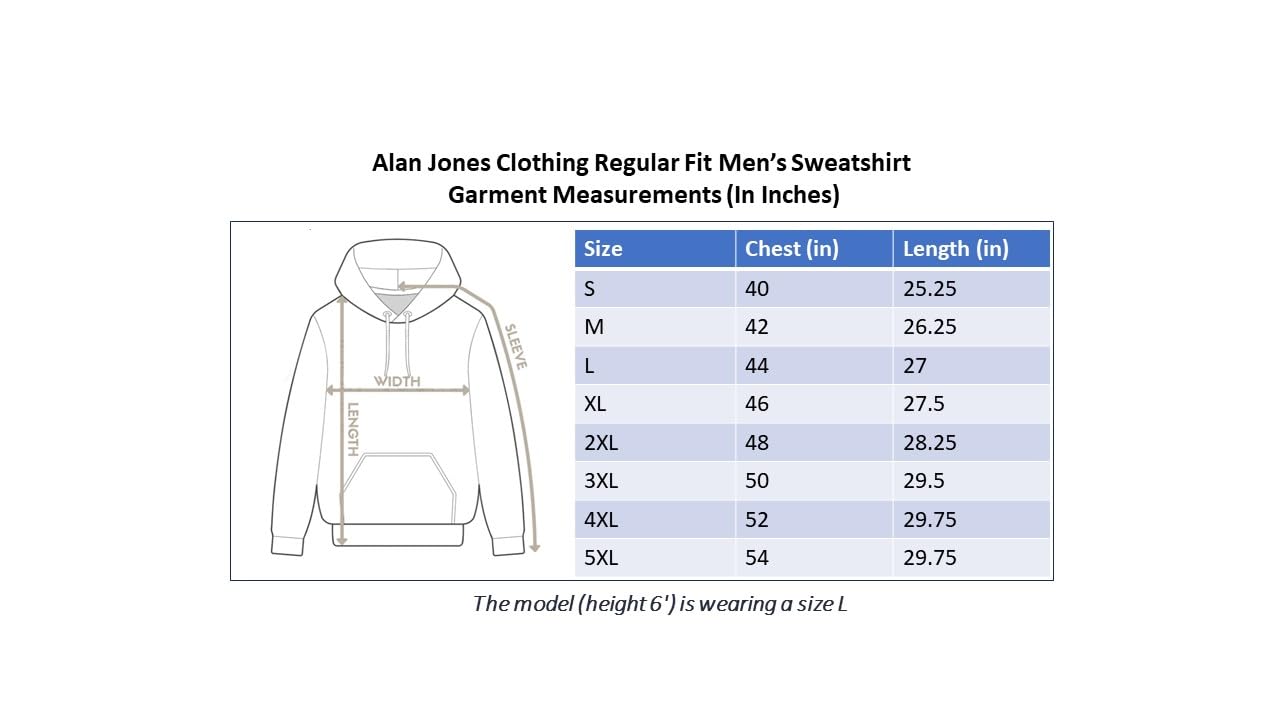 Alan Jones Clothing Men's Poly Cotton Hooded Neck Regular Fit Sweatshirt (Ss19-Rnhd11-Pblue-L_Persian Blue_L)