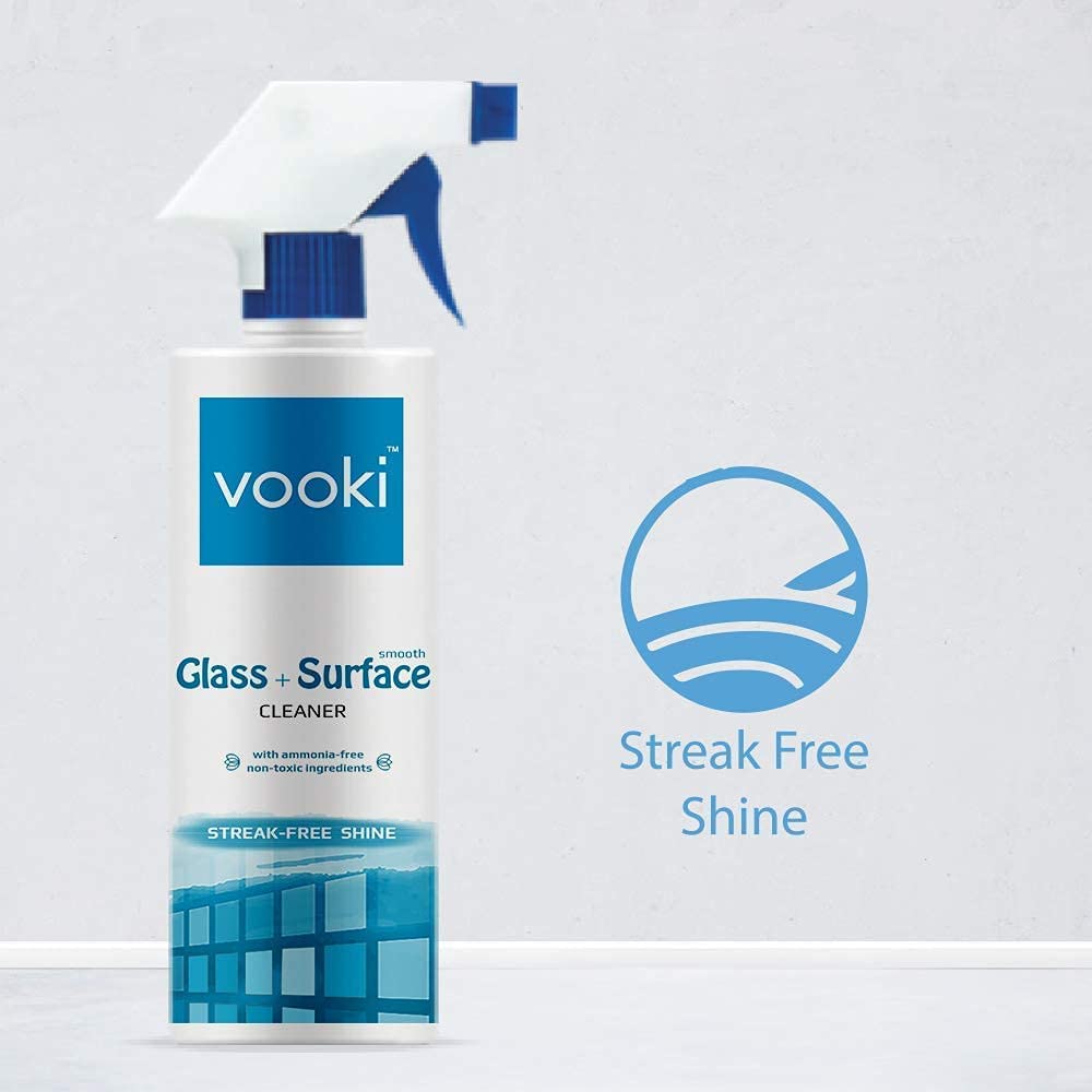 Vooki Ecofriendly Smooth Glass Surface Cleaner, Non-Toxic, for All Types of Glass Surfaces, 500ml - (Pack of 1)