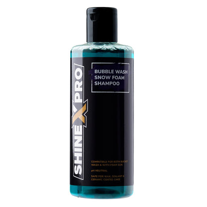 ShineXPro 300mL Foam Car Wash Shampoo Concentrate - pH Neutral, Thick Suds With Shine Enhancing Formula - Bubblewash Car Foam Shampoo That Works With Both Bucket Wash And Foam Cannon